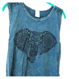 American Age high-low teal elephant tank! EUC